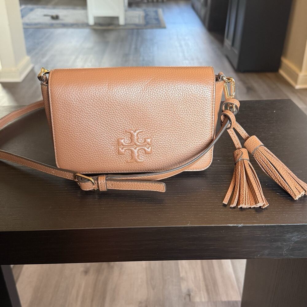 Tory Burch Thea Mini Crossbody Bag Tan Brown - Picture 2 of 9